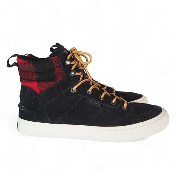 Sperry Striper Storm Hiker Black Suede Checkered Buffalo Red STS23799 Men's 7.5 - Picture 4 of 11